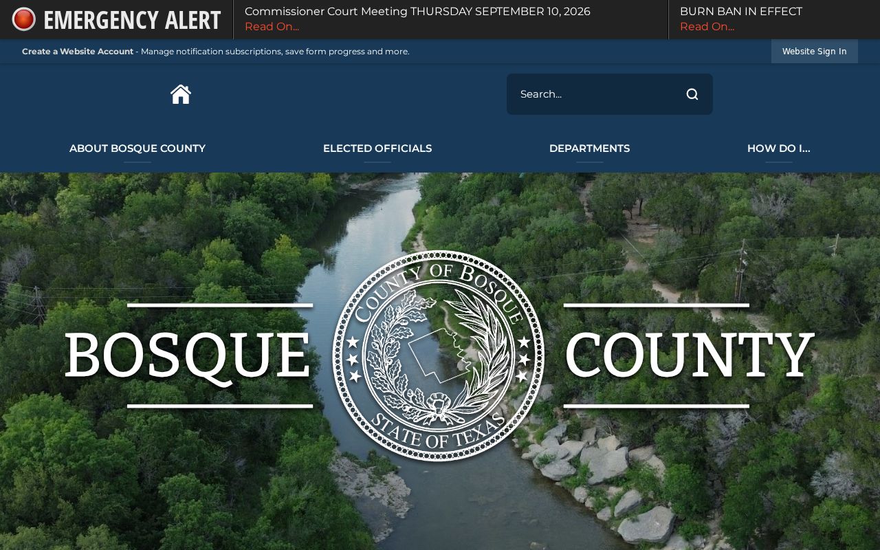 Bosque County court docket official county navigation